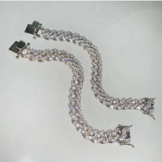 

pave diamond crystal icy cuban bracelet women