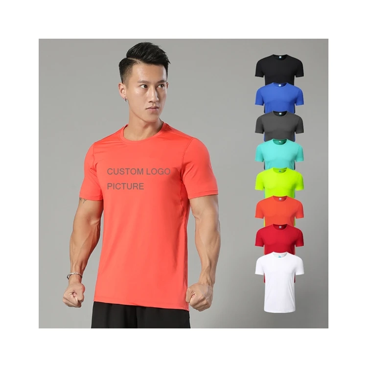 

Wholesale Custom Print Plain Sublimation blanks graphic shirt Sport Men polyester graphic T shirt For Women, 8 colors