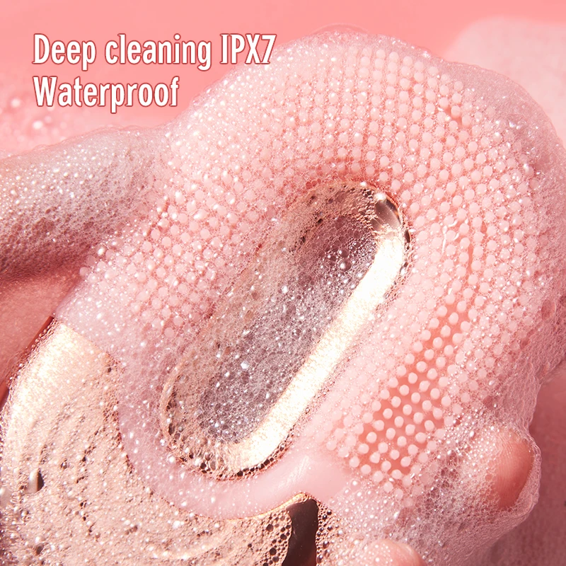 

Hot Sale Sonic Cleansing Face Brush Silicone Facial Cleansing Brush Exfoliating Facial Cleansing Brush, Pink purple blue black