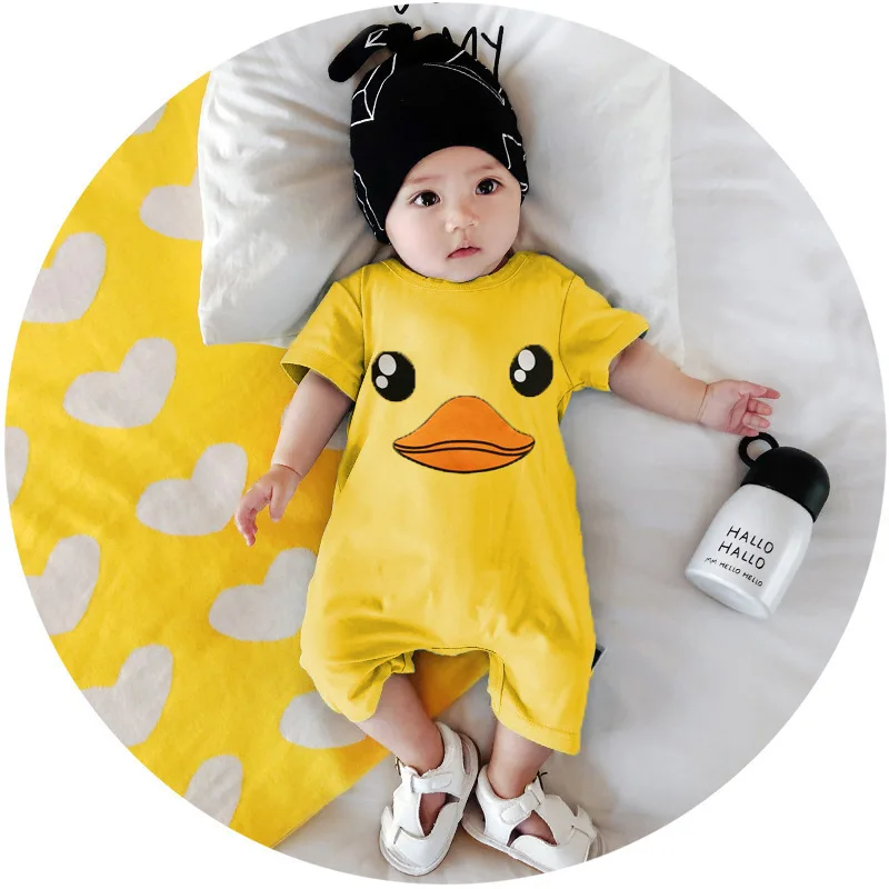 

Baby One-piece Summer Cotton Baby Romper Pajamas Newborn Romper Short Sleeve Thin Outing Clothes, Picture shows