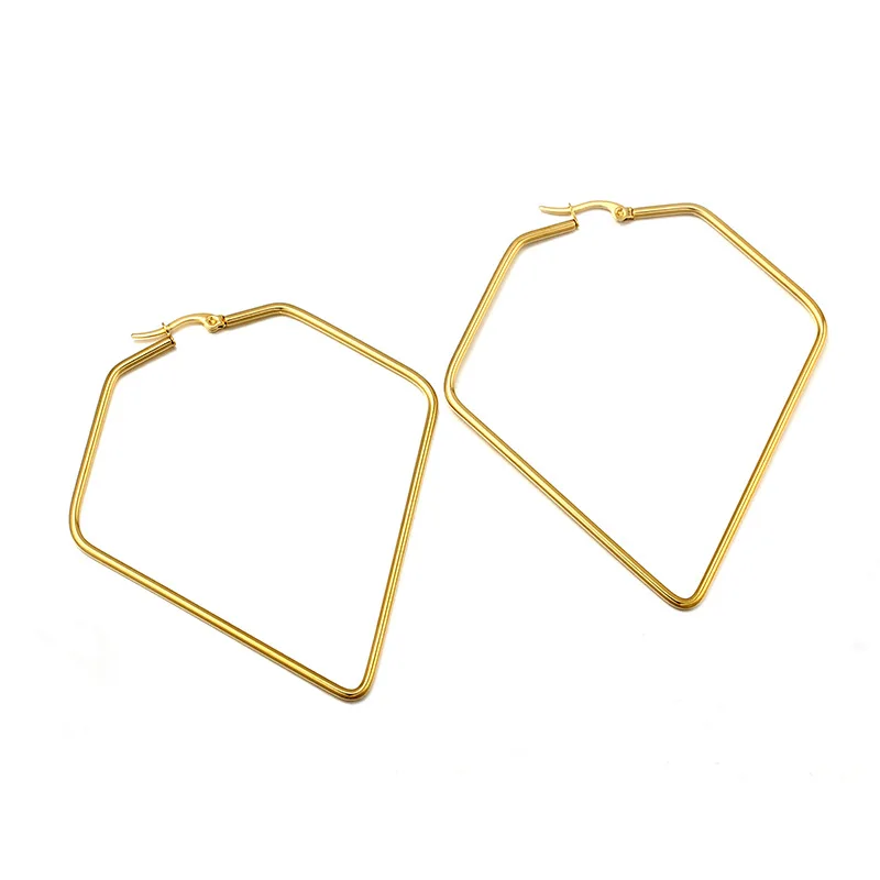 

Fashion Design Geometric Diamond Shape Smooth Earring For Women