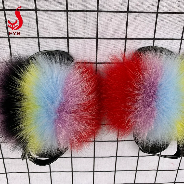 
Custom color soft baby kids fur slipper set toddler fur slides with strap in the back 