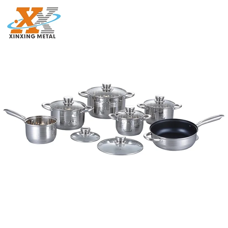 

Induction Cooking Pot And Pans Straight Shape Mirror Polish Finish Cookware Set