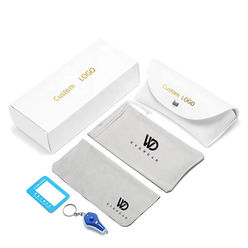 

2021 Luxury White Sunglasses Case Custom Logo Wholesale Gift Unisex Packaging PU Leather Case for Glasses