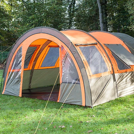 

5 - 8 Persons Large Glamping Luxury Family Carpas de Tunnel Outdoor Camping Tents, Orange&grey, cutomize