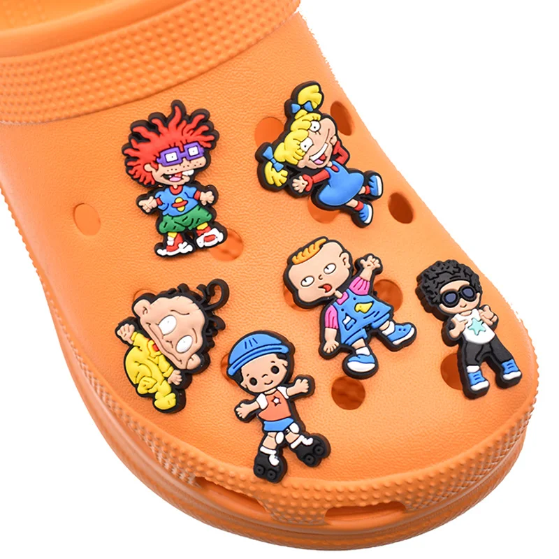 

Character Rugrats in Pairs Shoe Charms Funny Boy Girls Charms Clog Shoes Sandals Decorations Wristband Accessories, Accept customized