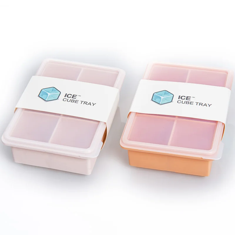

NEW design silicone ice mold maker small cube tray with lid, According to pantone color