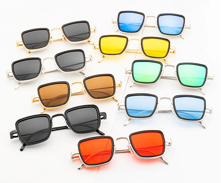 

Brand Designer vintage square steampunk shades sun glasses sunglasses 2022, 11 colors