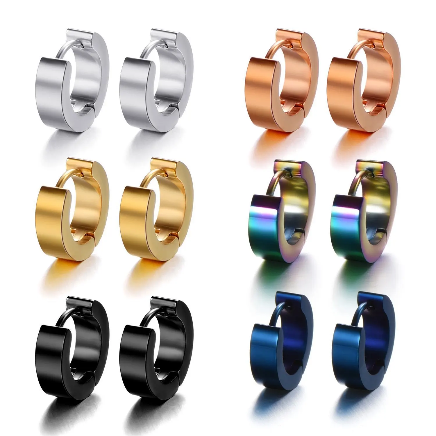 Stainless Steel Mens Womens Hoop Earrings Huggie Ear Piercings Gold Filled Hoop Earrings