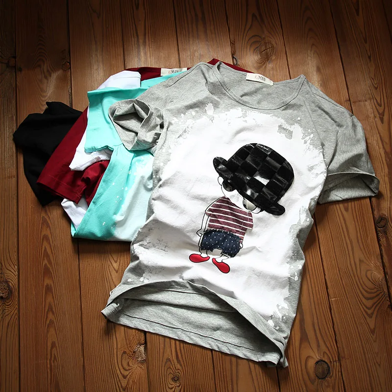 

Foreign trade tail goods wholesale summer large men's loose short-sleeve T-shirt inventory men's t-shirts short-sleeve, Customized color