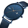 NIBOSI Men Blue Stainless Steel Ultra Thin Watches Men Classic Quartz Watches Luxury Date Men's Wrist Watch Relogio Masculino