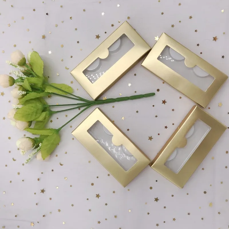 

Empty eyelash box the golden glowing gold empty box for 30 mm to 12 mm mink lashes