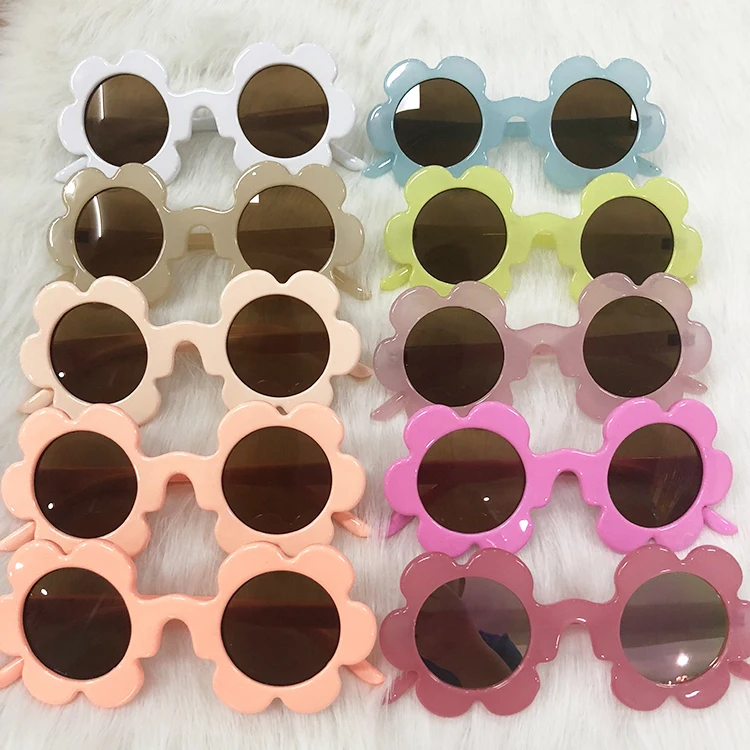 

High quality hot style Cool Fashion Kids Sunflower Glasses Multi Color Baby Sunglasses