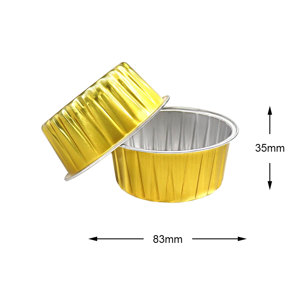 

WB-84 GOLD aluminum foil food container Cute storage container For Cooking Baking Storing Meal Prep Homemade Bread 85ml