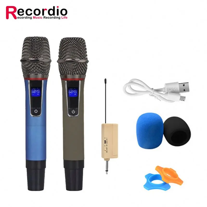 

GAW-003B Best Quality China Manufacturer Uhf Digital Wireless Microphone Made In China, Silver&gold