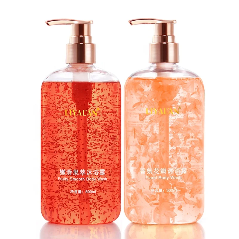 

Wholesale 500ml Bodywash Natural Floral Fruit Seeds Shower Gel Skin Soothing Whitening Body Wash