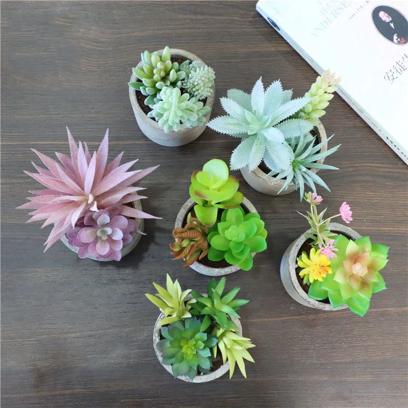 

Garden Supplies Pot Plantin Decoracion Plantas Faux Plants Pots Artificial Succulents Frame Home Decoration Artificial Plant U.S, Customizable