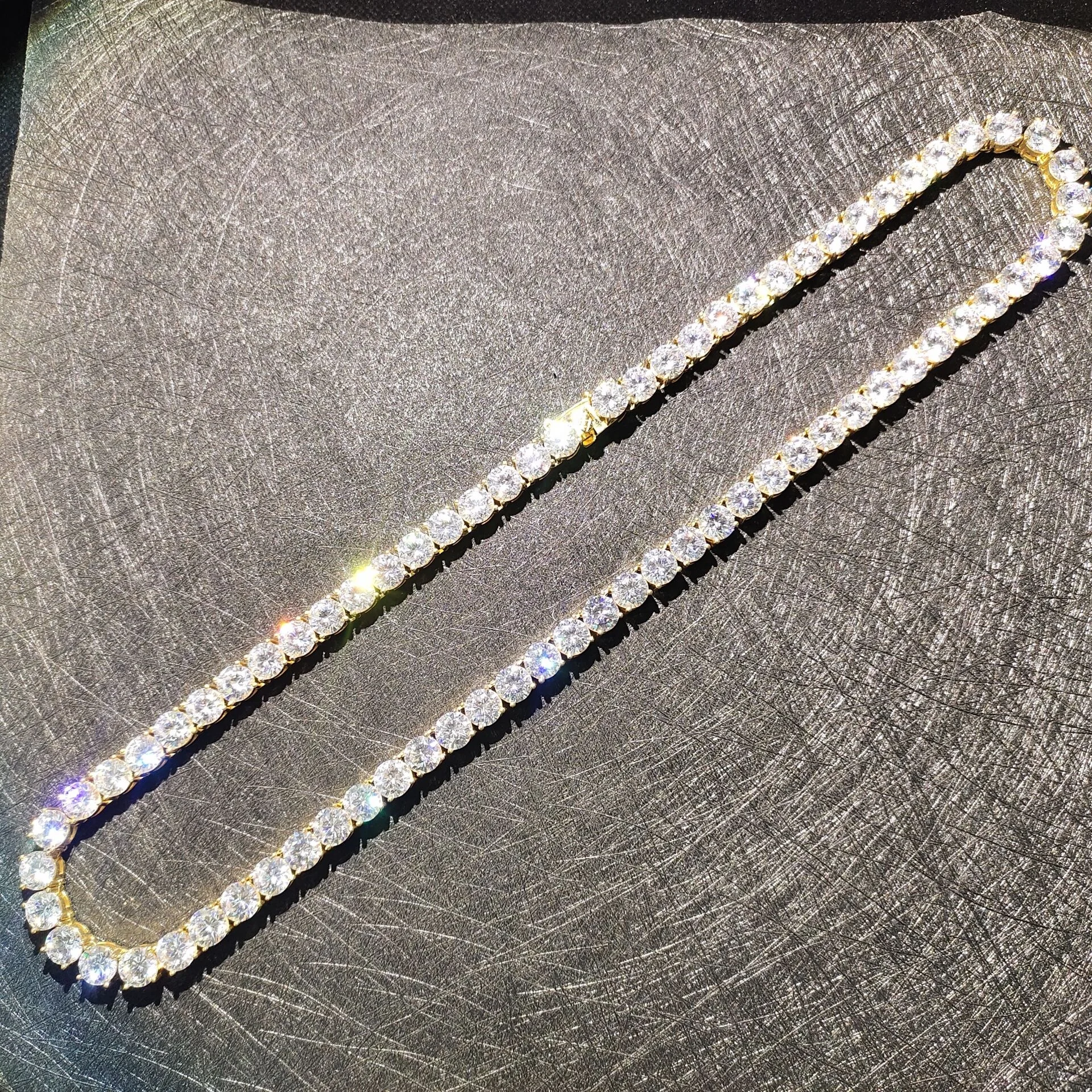 

Fashion Hip Hop Jewelry Stainless Steel Lab Diamond Tennis Chain Necklace