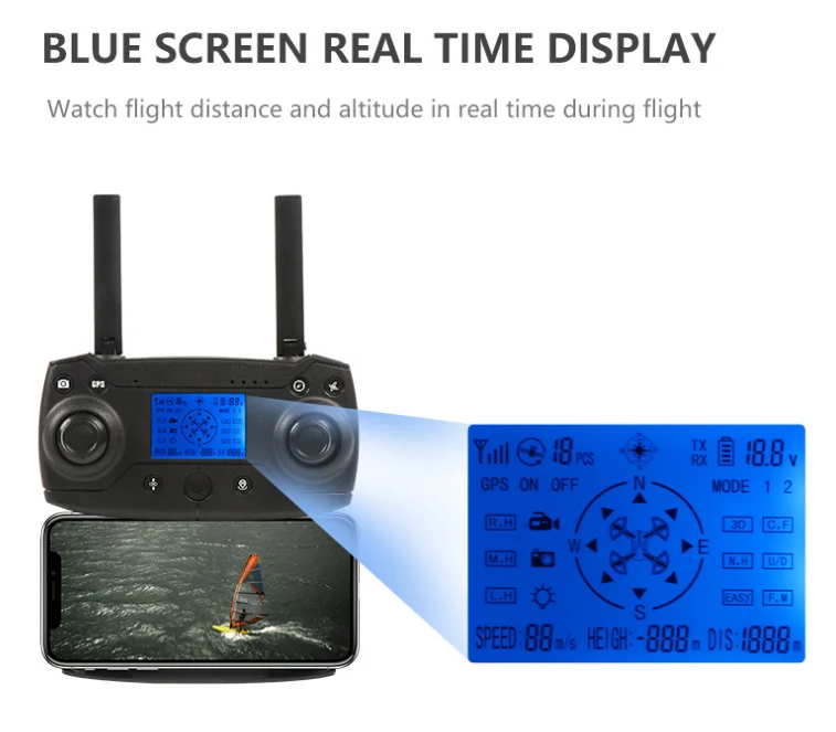 2020 5G GPS Auto Return Home RC Foldable Pocket Mini Drone with 4k Camera