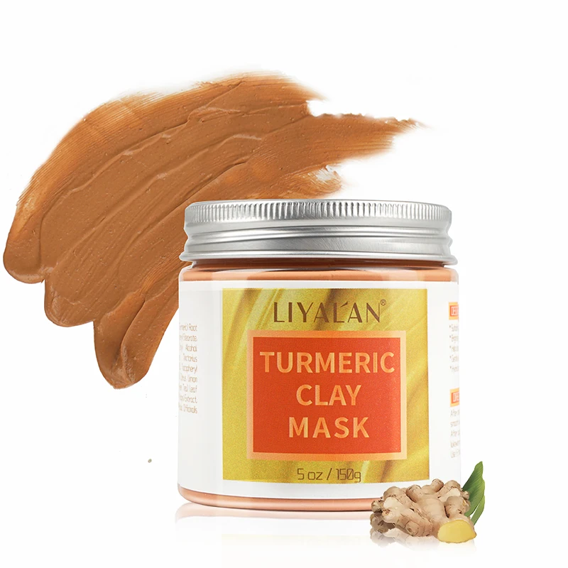 

Hot Selling Private label Organic Vegan Whitening Moisturizing Turmeric Powder Clay Face Mask, Yellow