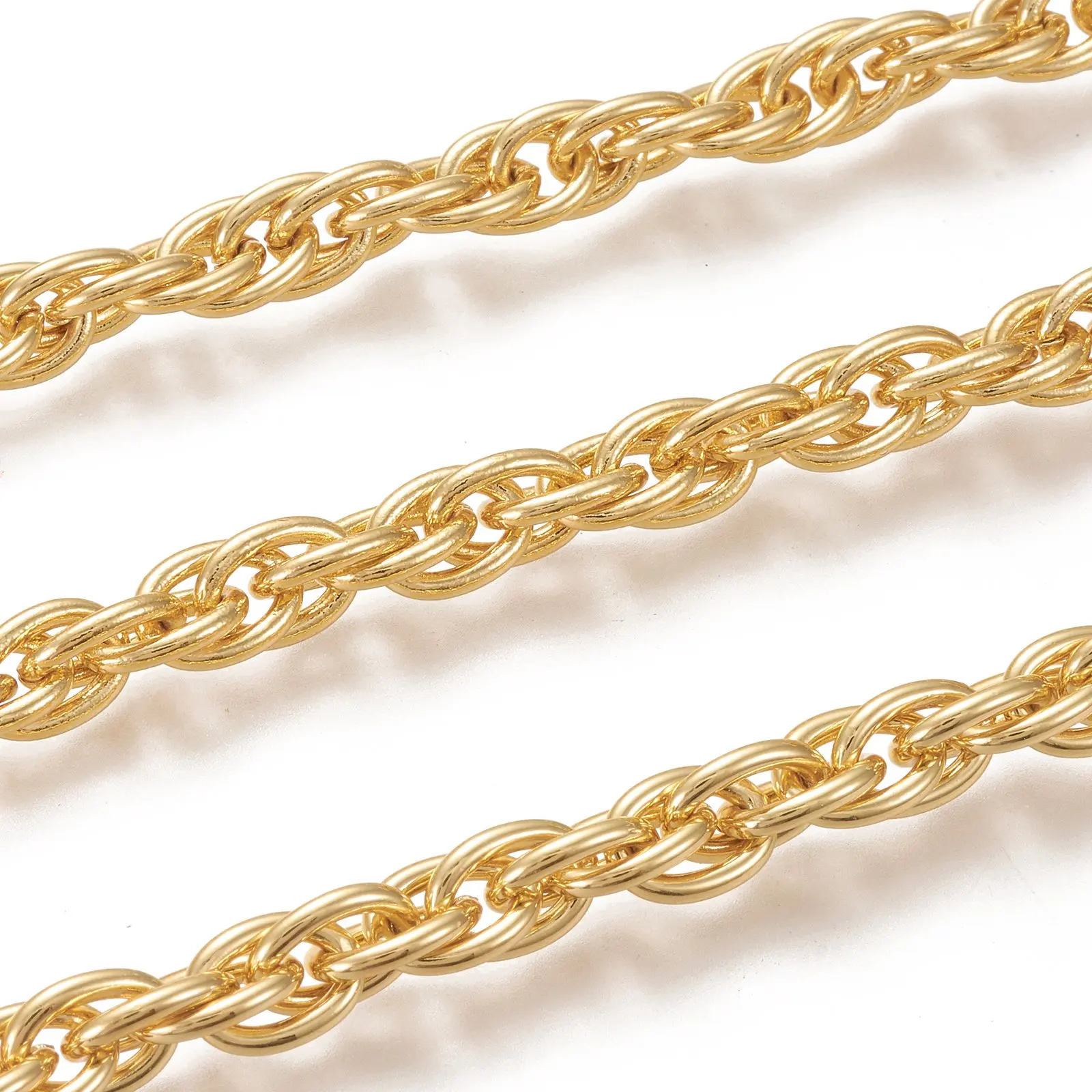 

PandaHall Unwelded Real 18K Gold Plated Brass Rope Chains