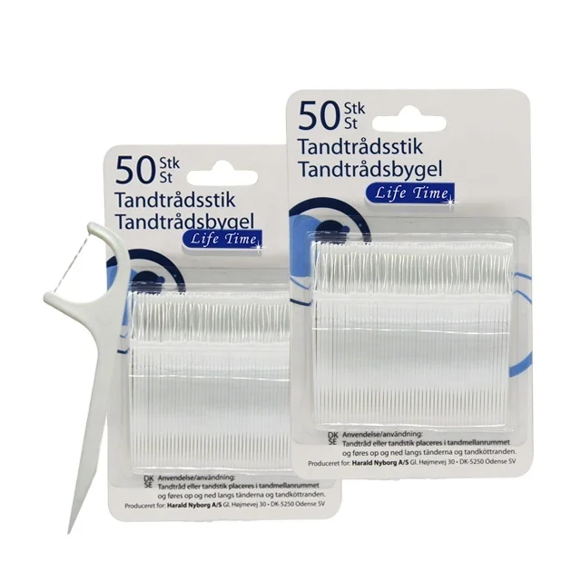 

Q01 Dental Floss White Toothpicks Flosser pick Toothpick 50pcs