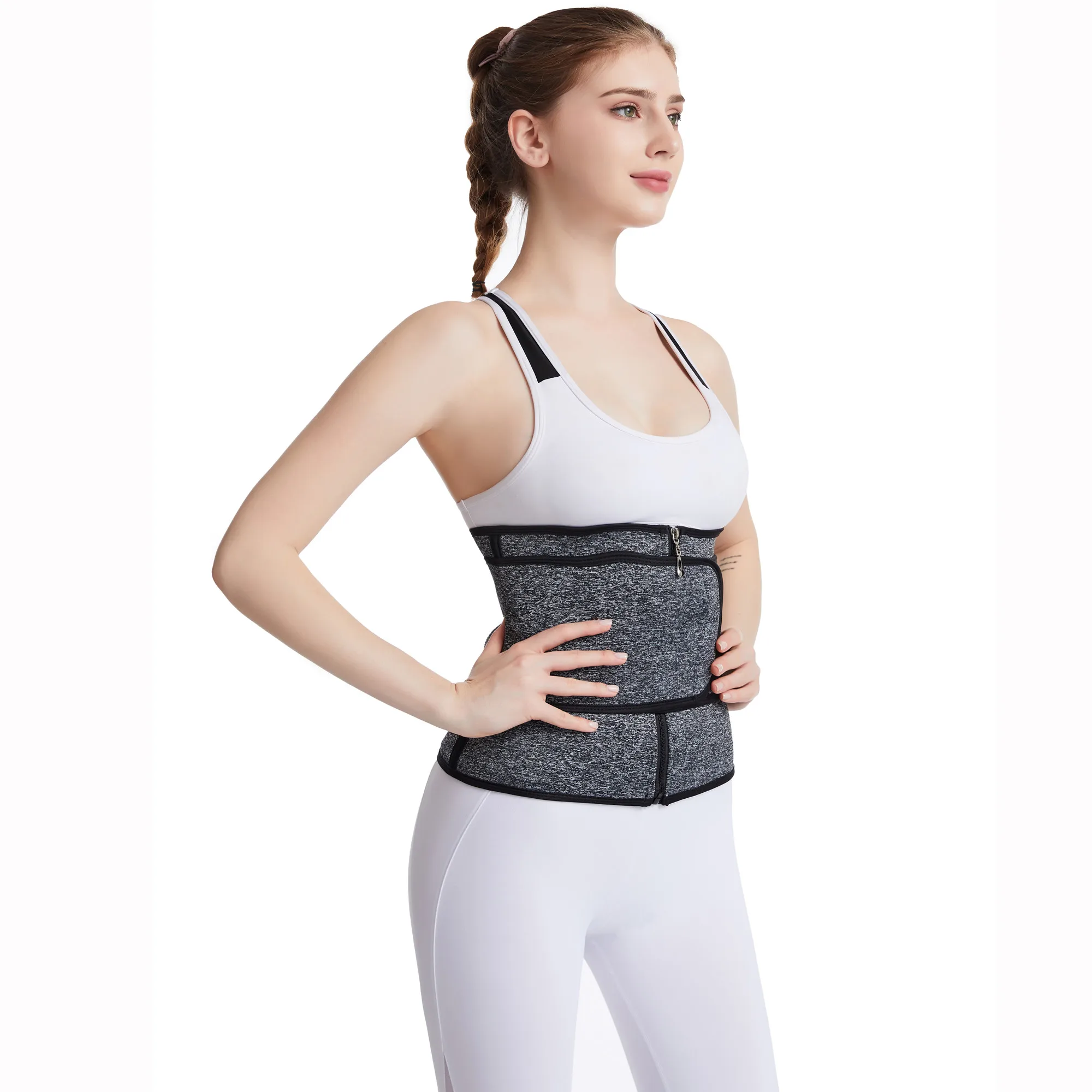 

Abdominal Belt High Compression Cincher Corset Body Zipper Neoprene Waist Trainer, Customized color/as show