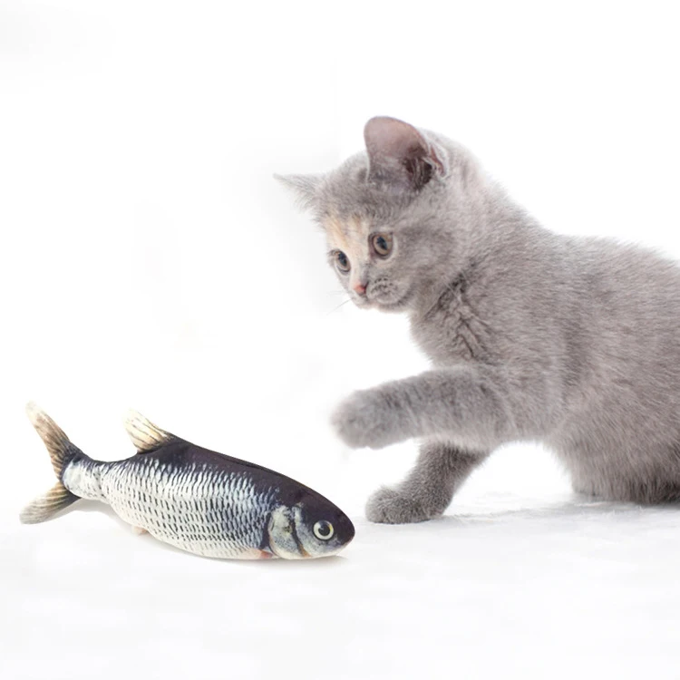

Wholesale Electric Simulation Fish USB Charging Plush Fish Interaction Smart Pet kicker Fish Toy For Cat, Multi-colors