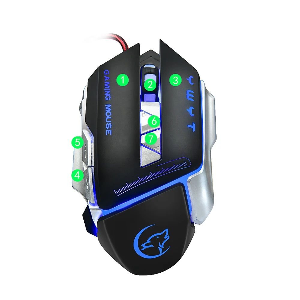 

Gaming Mouse USB Wired Optical Game Mouse Adjustable 8 Buttons Backlight Mice