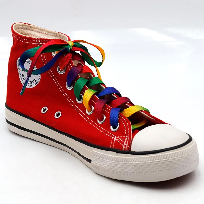 

Weiou Manufacturer Flat Shoestring for Sneakers Rainbow Laces for Garments Shoe Laces with Good Price and Fashion Design, Rainbow,support customised color