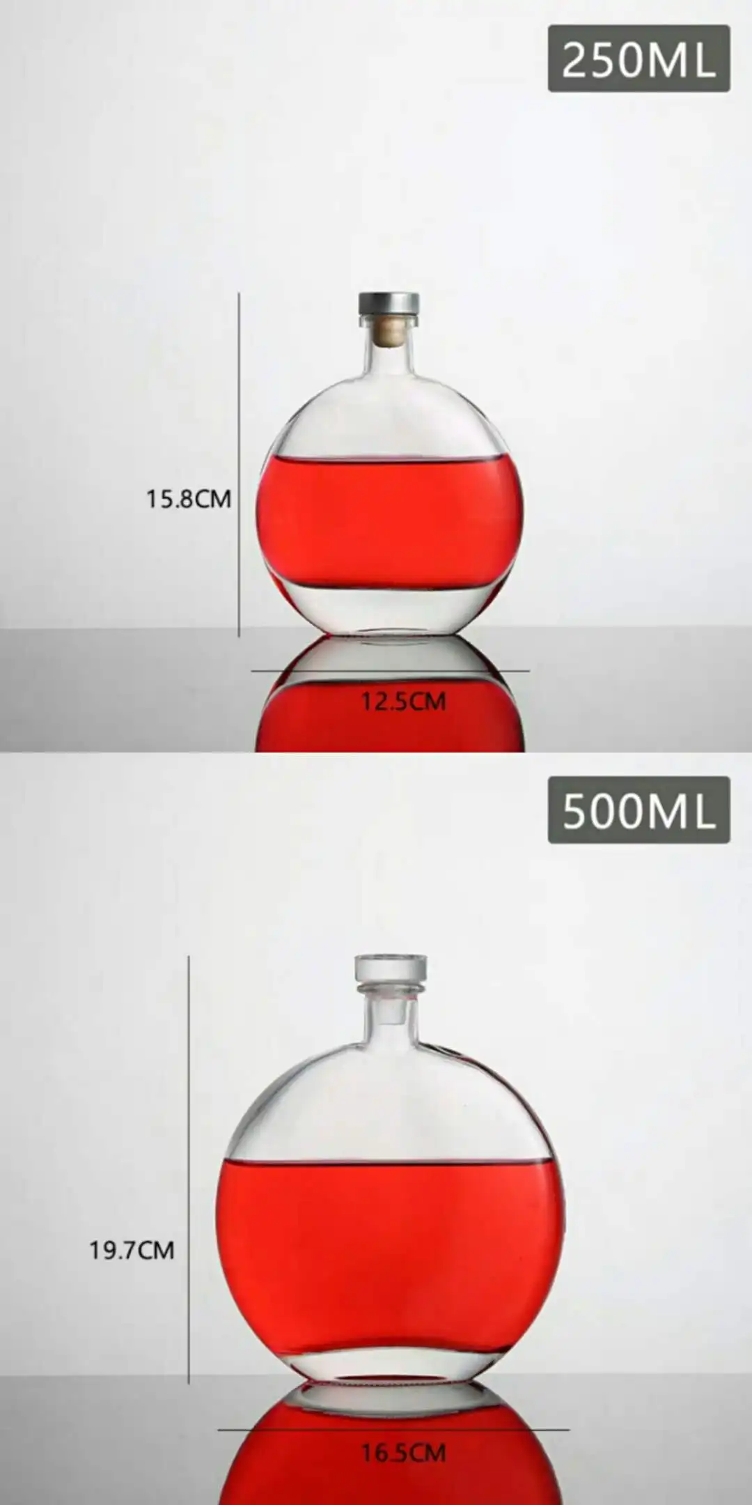 European Quality Custom Empty Mini Glass Liquor Bottle