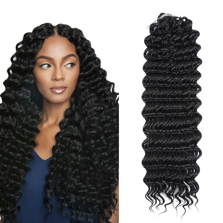

Wholesale Hot Selling Custom French Curl For Braiding Synthetic Twists Freetress Curly Braids Extension Deep Wave Crochet Hair, All color