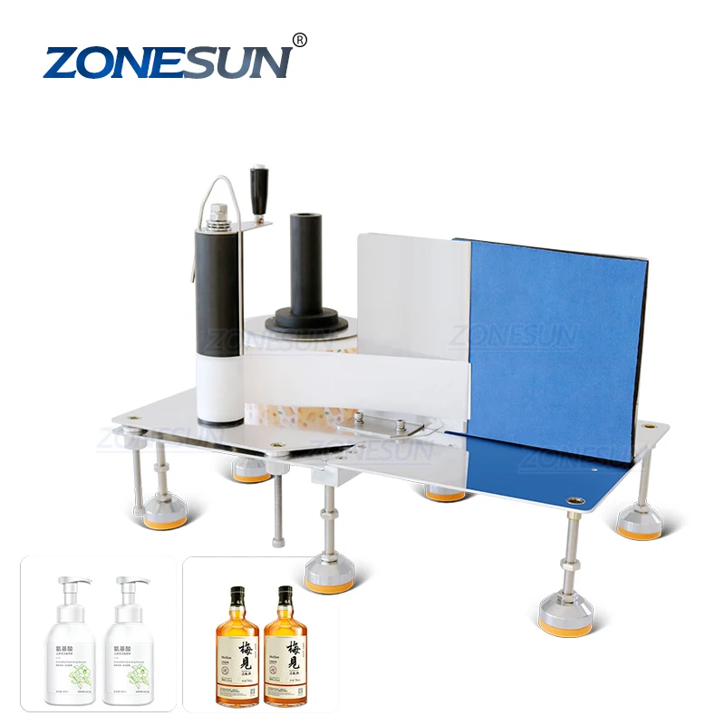 

ZONESUN ZS-TB3 Desktop Small Manual Sticker Square Flat Round Bottle Labeling Machine