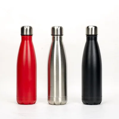 

Amazon hot sale Custom Double Wall New Stainless Steel Cola Shape All Kinds Of Picture Water Bottle, Customized color