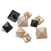 custom made shank pyramid square zamak metal buttons for clothing