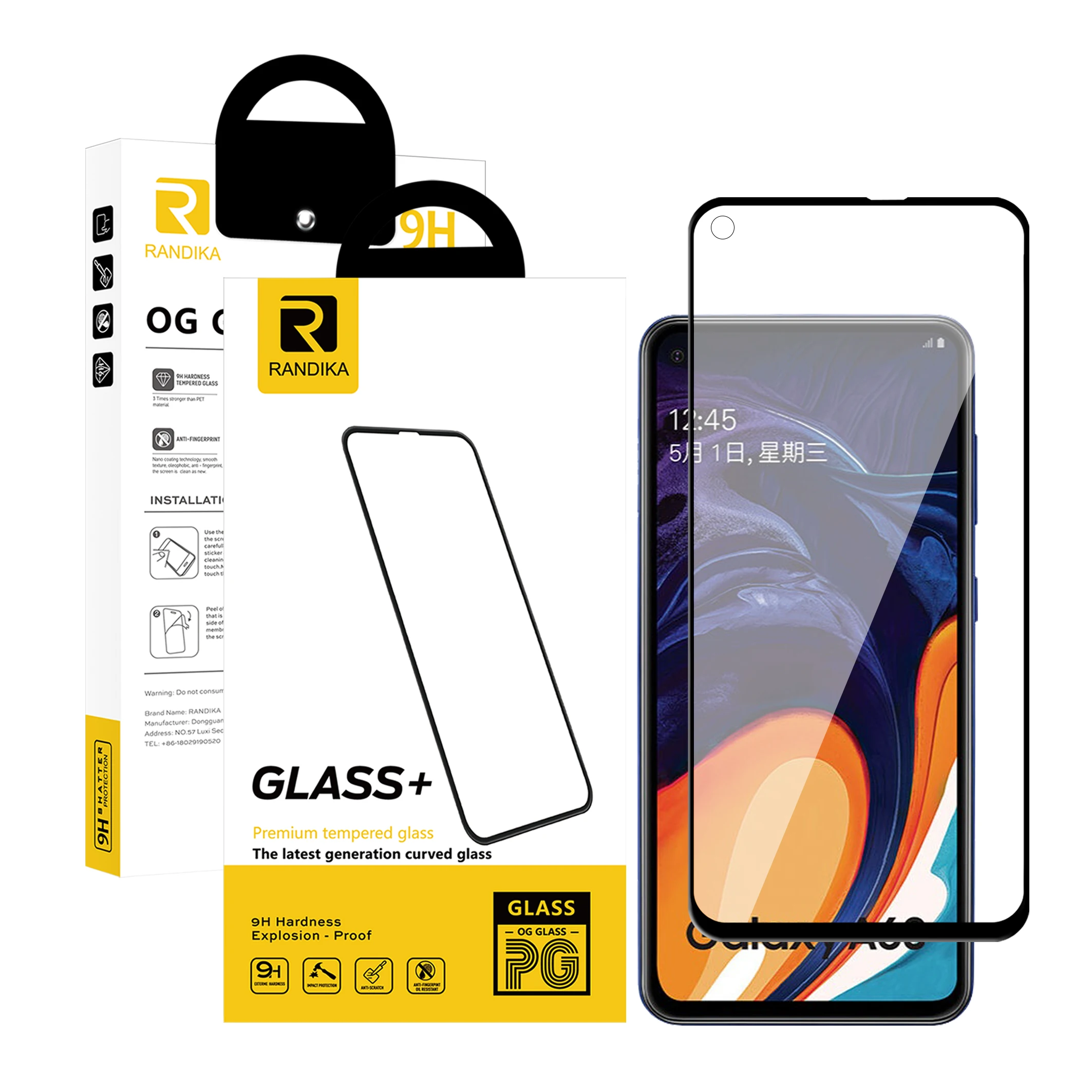 

retail pack for samsung galaxy m40 a60 a50 a40 a30 a20 2.5d touch screen protector glass universal, Transparent