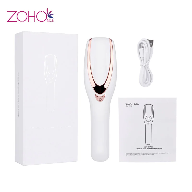 

2 in 1 USB Rechargeable Laser Hair Growth Electric Beauty Device, White abs meterail