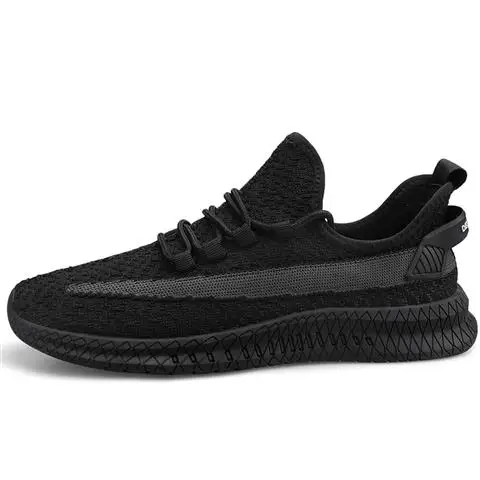 

High quality factory direct sale comfortable soft wear-resistant sole breathable men's casual sports shoes, Black,white