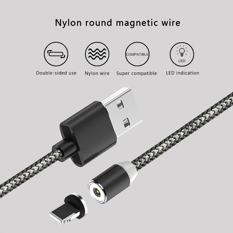 Led usb magnetic cable charger 360 degree rotation magnetic usb cable 3 in 1 usb magnetic cable charger - ANKUX.COM