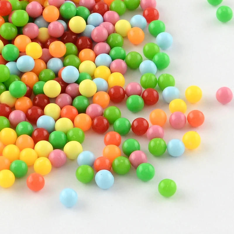 

PandaHall 10000 Pieces 4mm Mixed Color Round No Hole Acrylic Beads