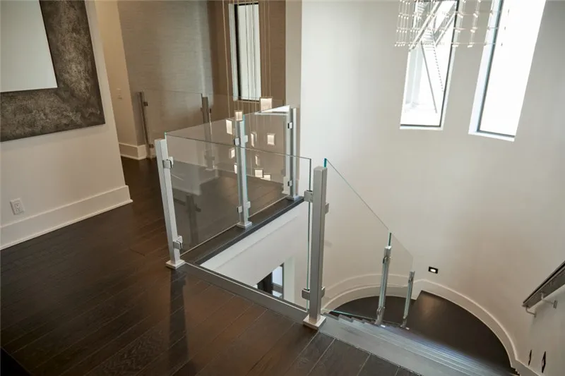 Top Grade Pillar Railing Frameless Balustrade Glass Railing For Stairs And Porch