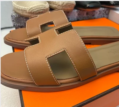 

real leather luxury brand shoes ladies slippers