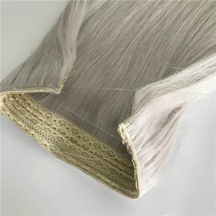 

Halo Extension Clip In Hair Weft Full Cuticle Remy Raw Virgin 10A Grade Quality Hair Factory Direct Supply