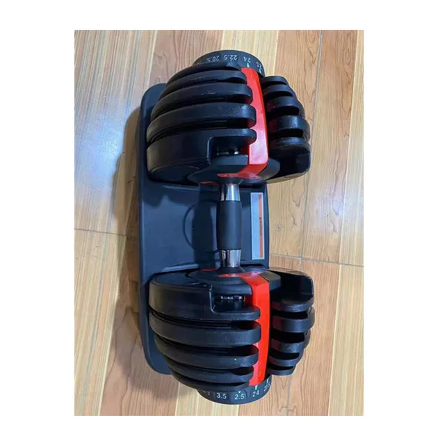 

Hot sale 24 kg black adjustable Dumbbell, Black and red