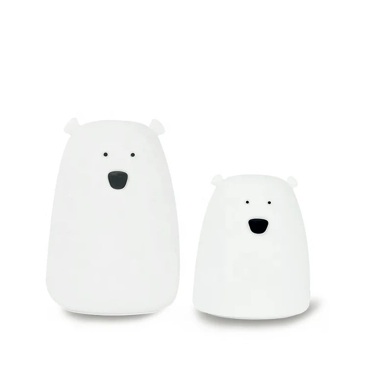 
7 Colors Bear LED USB Children Animal Night Light Silicone Soft Cartoon Baby Nursery Lamp Breathing LED Night Light 
