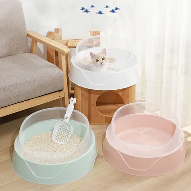 

Double Removable Pp Material Semi-enclosed Square Oversized Deodorant Splash-proof Cat Litter Box