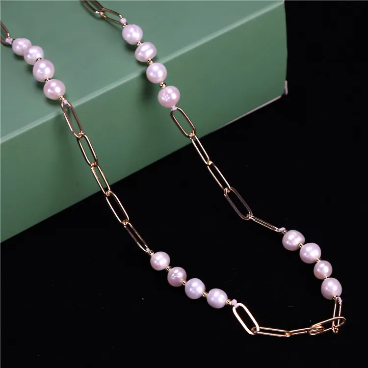 

Newest Design Potato Shape Freshwater Pearl Necklace Christmas Gift Pearl Jewelry