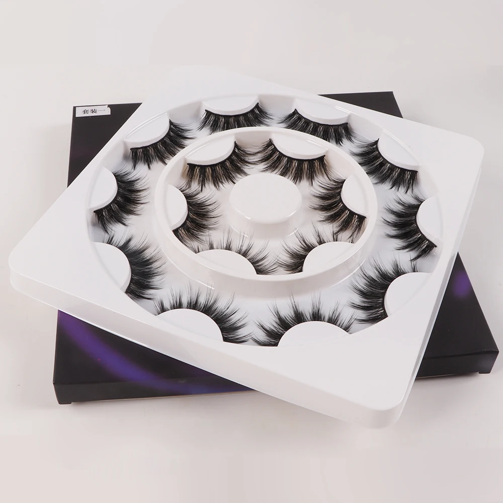 

3D 5D False Eyelashes Extension Mink Eyelash Silk Strip Lashes Fluffy Makeup Beauty Products OEM Eyelash