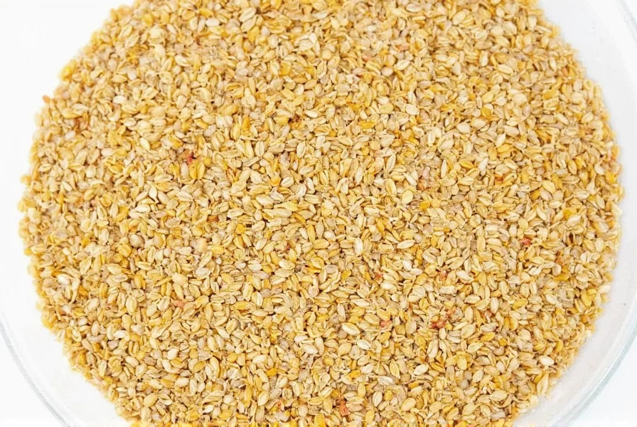 Organic sesame seeds in a wooden bowl