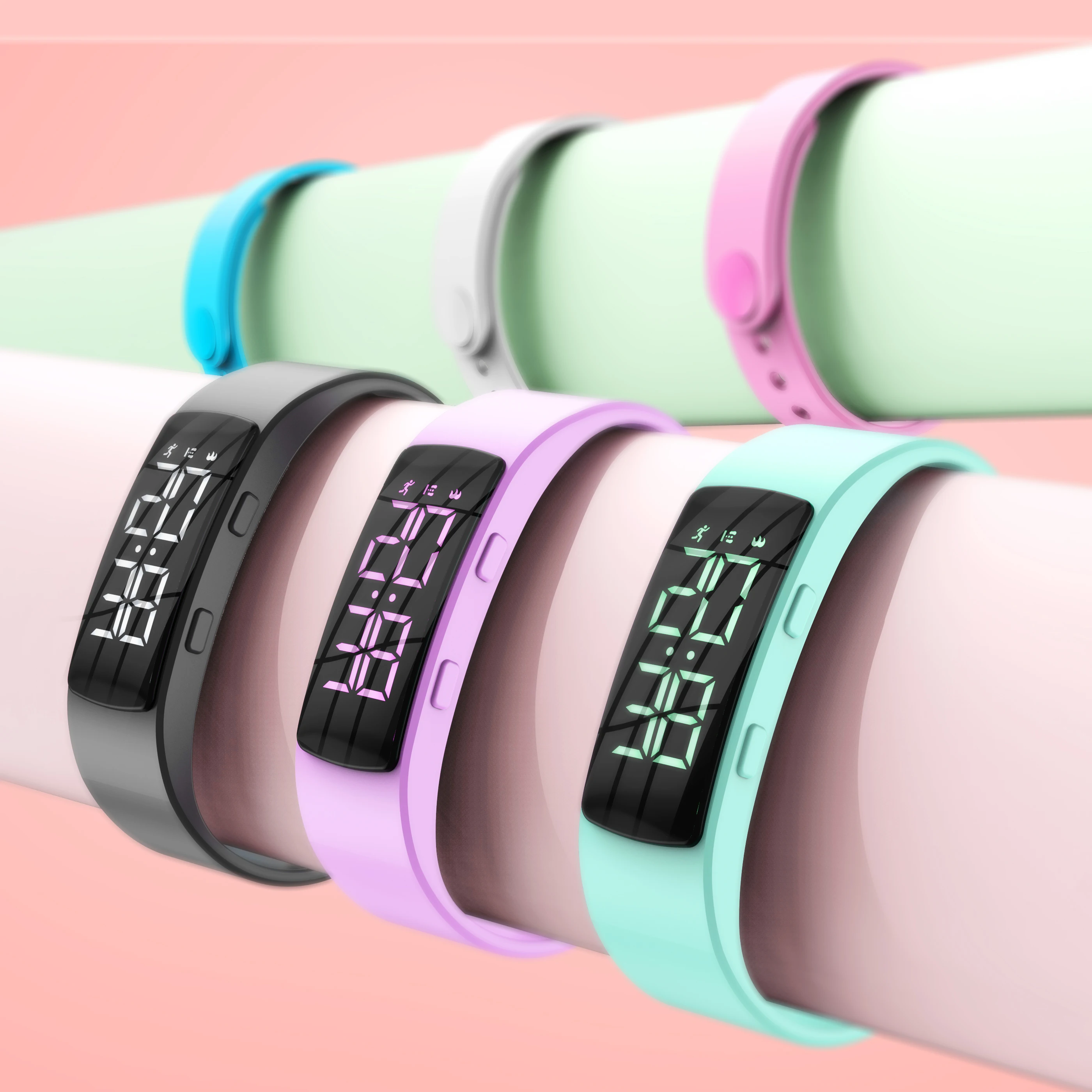 

Fashion LED Sport calories counter smart bracelet waterproof 3D pedometer women watch men wrist fitness tracker for children